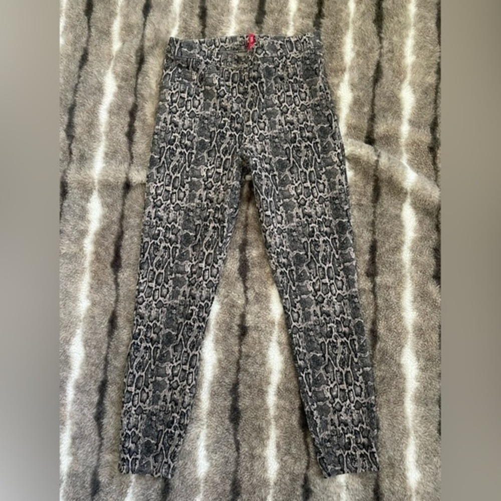 Spanx Womens Jeggings Size Small Snake Print Pockets Stretch Pull On Shaping